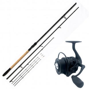ENSEMBLE RIMINI BLACK FEEDER CANNE + MOULINET
