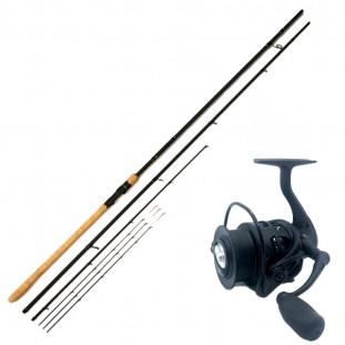 ENSEMBLE FEEDER CANNE RIMINI GOLD + MOULINET RIMINI BLACK