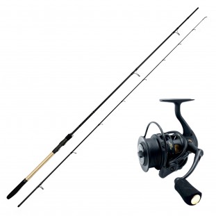 ENSEMBLE WAGGLER CANNE RIMINI BLACK PELLET WAGGLER + MOULINET RIMINI GOLD