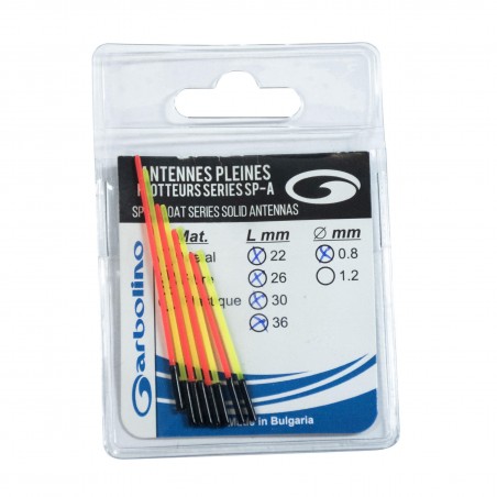 PACK DE 8 ANTENNES PLASTIQUE PLEINE 1,20MM  4 ROUGE/4 JAUNE