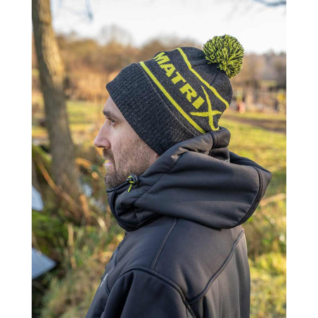 LIME & GREY BOBBLE HAT