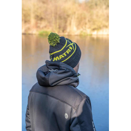 LIME & GREY BOBBLE HAT