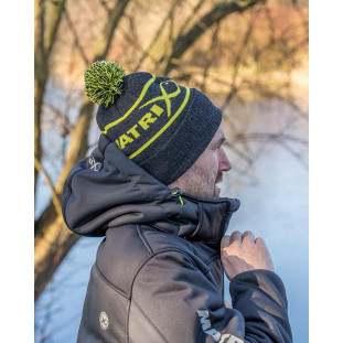 LIME & GREY BOBBLE HAT