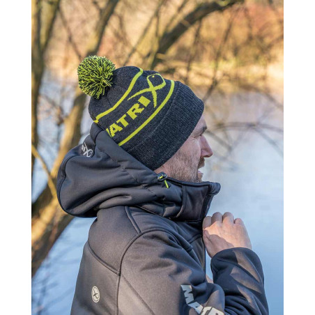LIME & GREY BOBBLE HAT