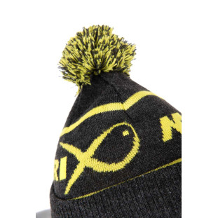 LIME & GREY BOBBLE HAT