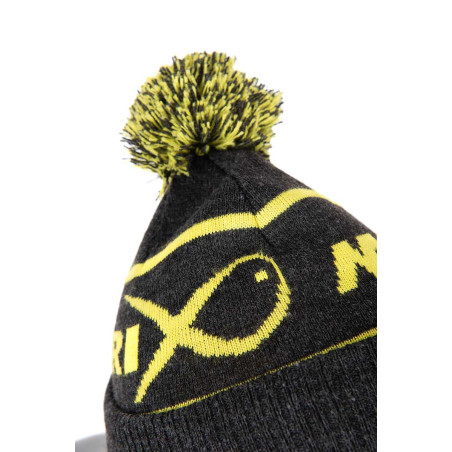 LIME & GREY BOBBLE HAT