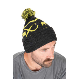 LIME & GREY BOBBLE HAT