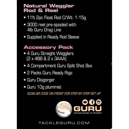 GURU 11' NATURAL WAGGLER ROD & REEL COMBO